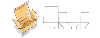 Snap or 1-2-3 Bottom Container with Tuck Top